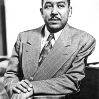 A portrait of poet, author, playwright and Harlem Renaissance leader Langston Hughes, New York, New York, February 1959. (Photo by Underwood Archives/Getty Images)